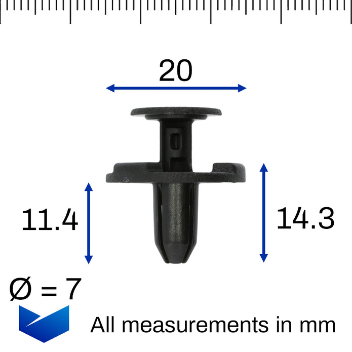 Push Fit Plastic Rivet, 7mm - image 2