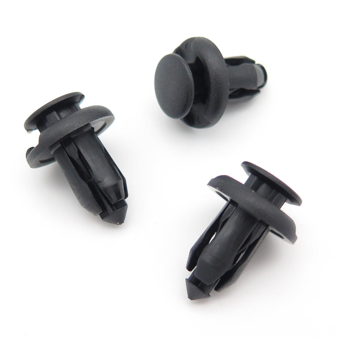 Push Fit Plastic Rivet, 10mm Hole, 20mm Collar, Black, Type A