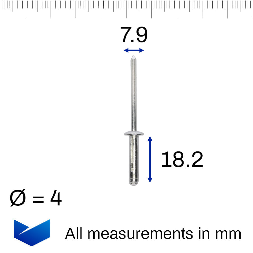 Blind Rivet, Aluminium 4mm Hole - image 2
