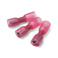 6.3 x 0.8mm Red Fully Insulated Heatshrink Female Push-On Terminal - Pack of 100
