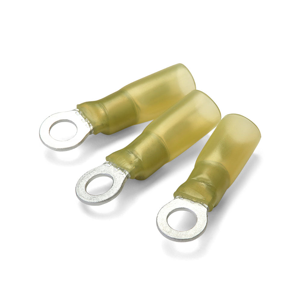 6mm Yellow Heatshrink Ring Terminal - Pack of 100