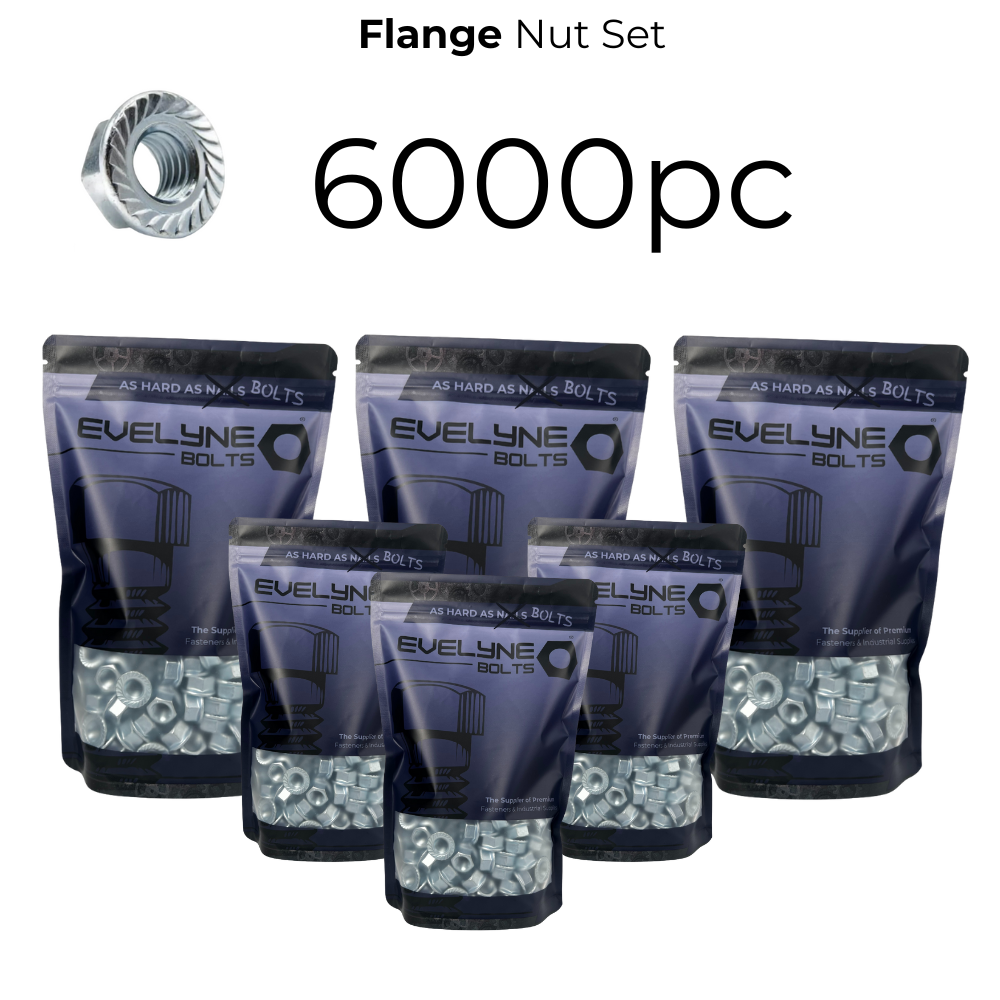 6000pc Flange Nut Set - [Free Form A Washers - 6000pc]
