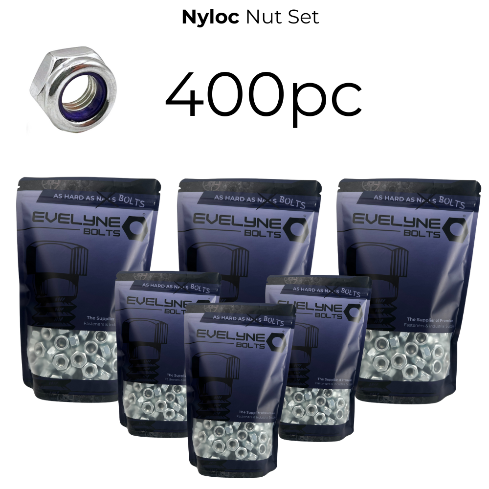 400pc Nyloc Nut Set - [Free Repair Washers - 400pc]