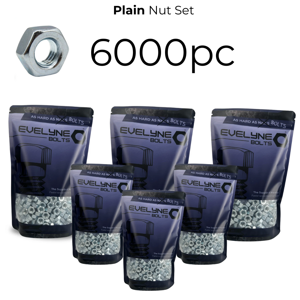 6000pc Plain Nut Set - [Free Form A Washers - 6000pc]