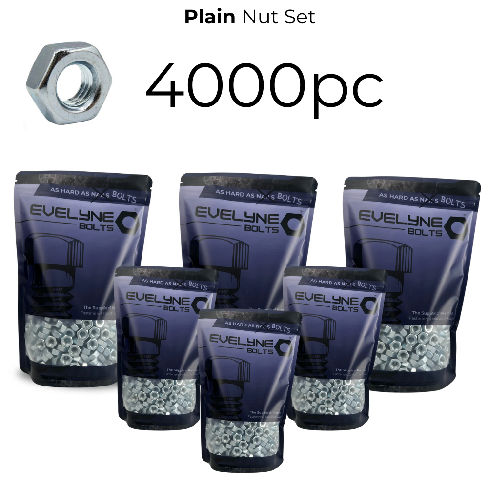 4000pc Plain Nut Set - [Free Repair Washers - 4000pc]