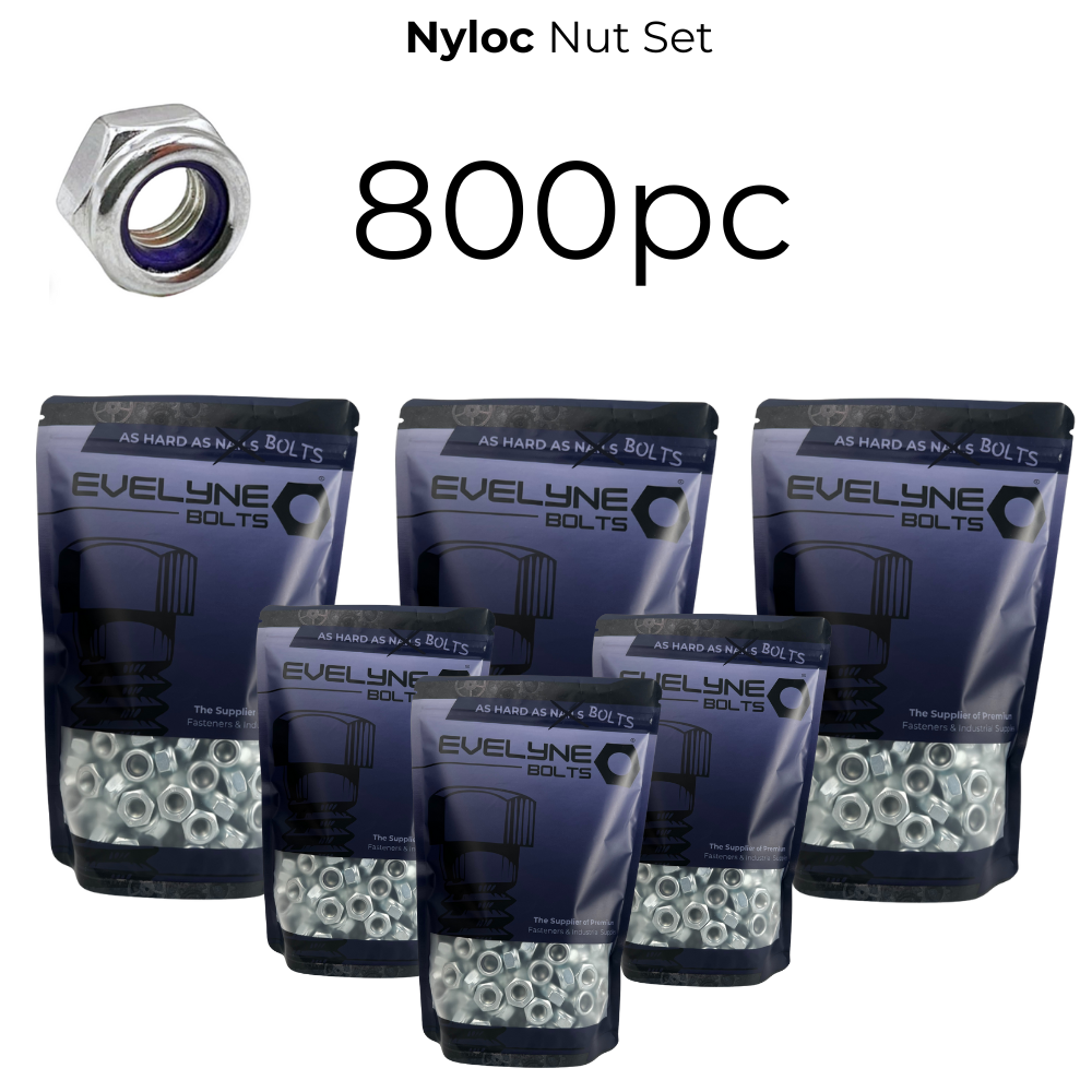 800pc Nyloc Nut Set - [Free Repair Washers - 800pc]