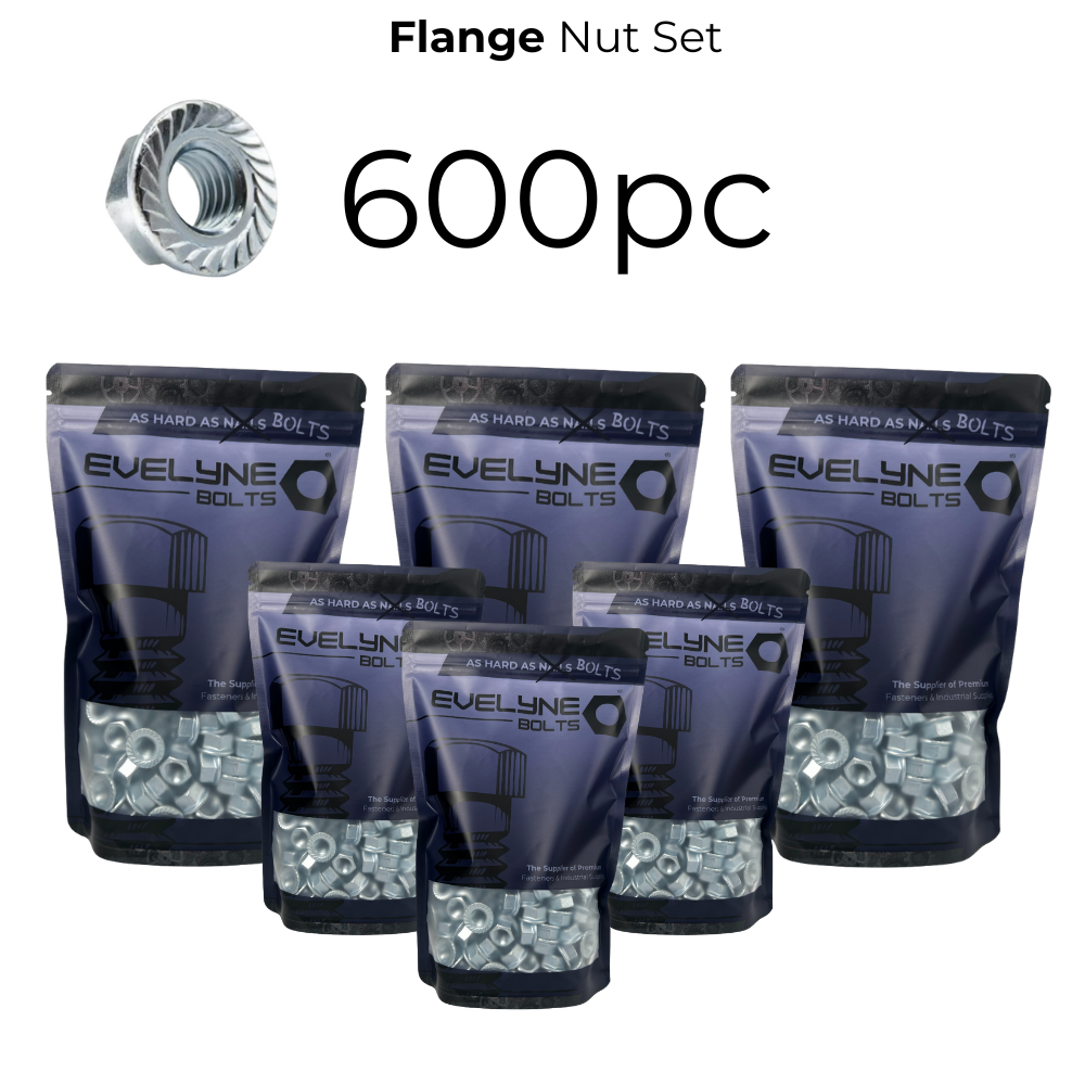 600pc Flange Nut Set - [Free Form A Washers - 600pc]