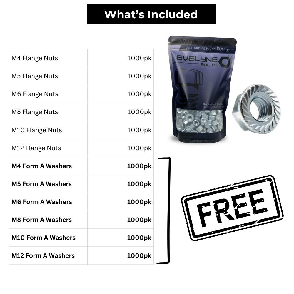 6000pc Flange Nut Set - [Free Form A Washers - 6000pc]