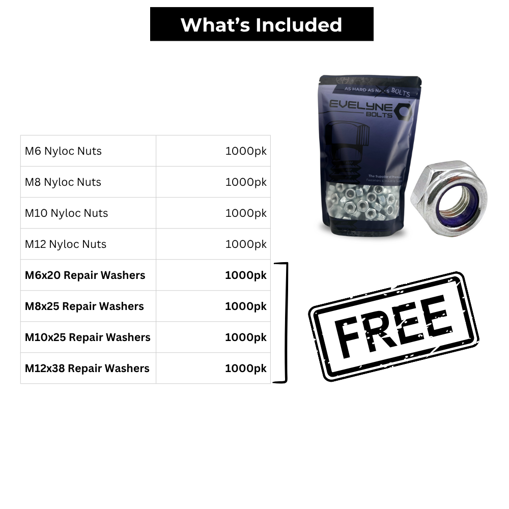4000pc Nyloc Nut Set - [Free Repair Washers - 4000pc]