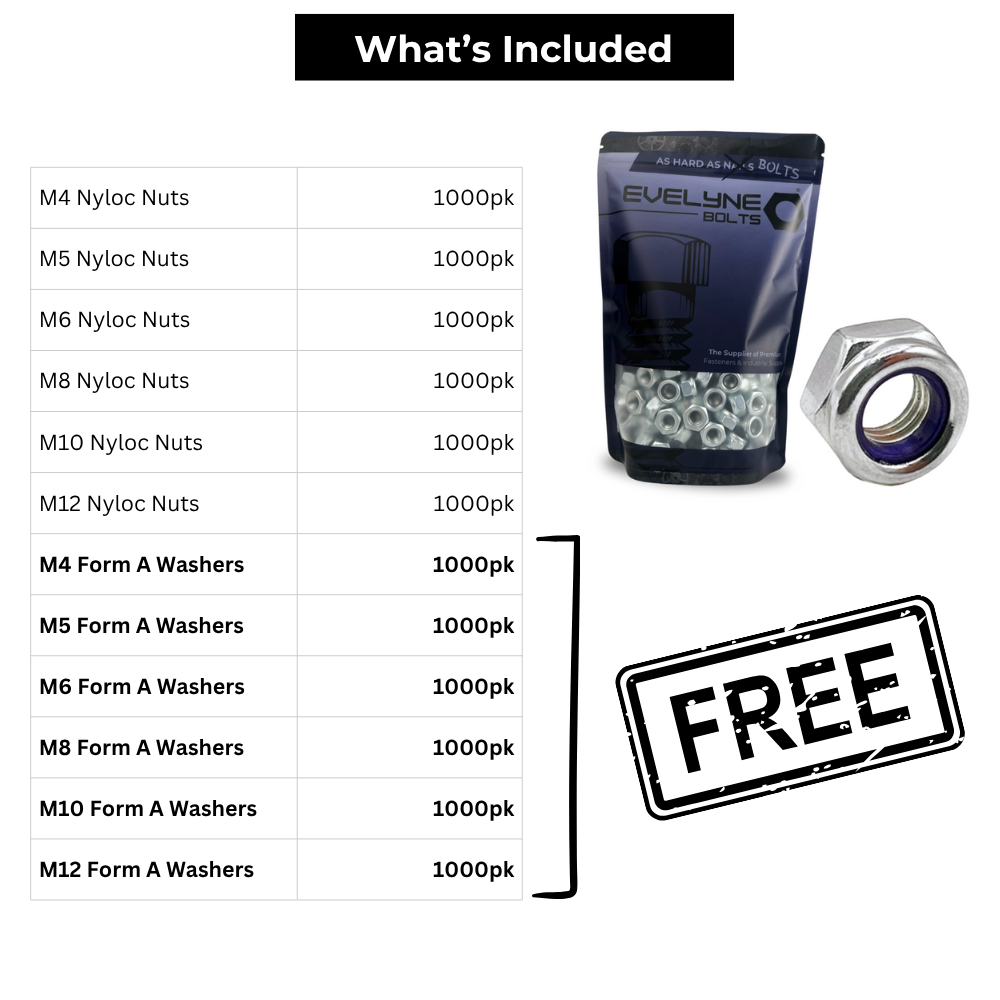 6000pc Nyloc Nut Set - [Free Form A Washers - 6000pc]