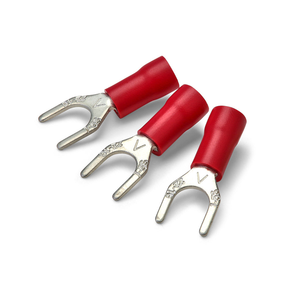 3mm Red Fork Terminal - Pack of 100