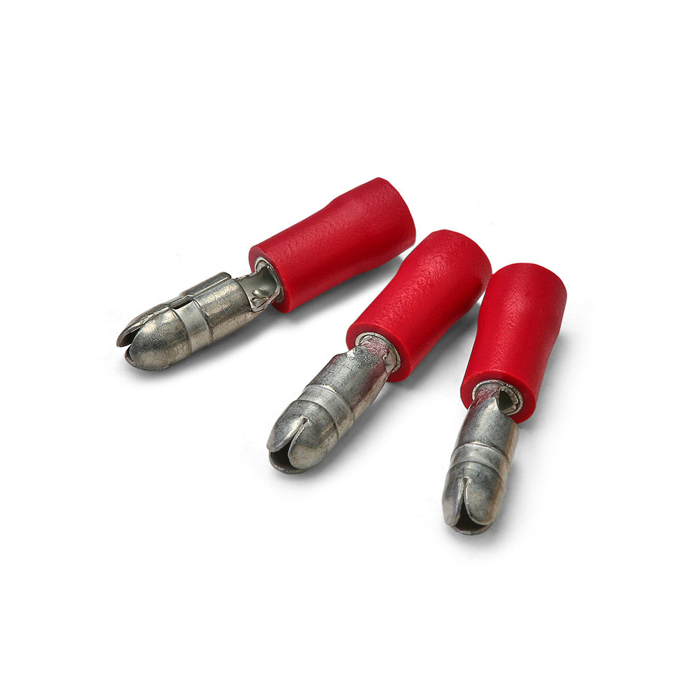 Red 4.0mm Male Bullet Terminal - 100pk