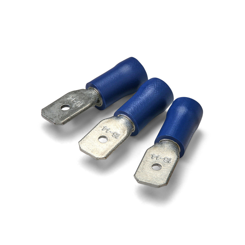 Blue 6.3mm Male Push-on Pre-Ins.Terminal - 100pk