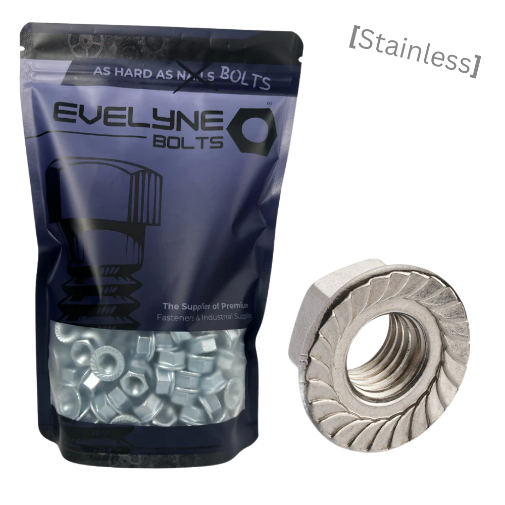 A2 Stainless - Flanged Nuts - M12 - Evelyne Bolts®