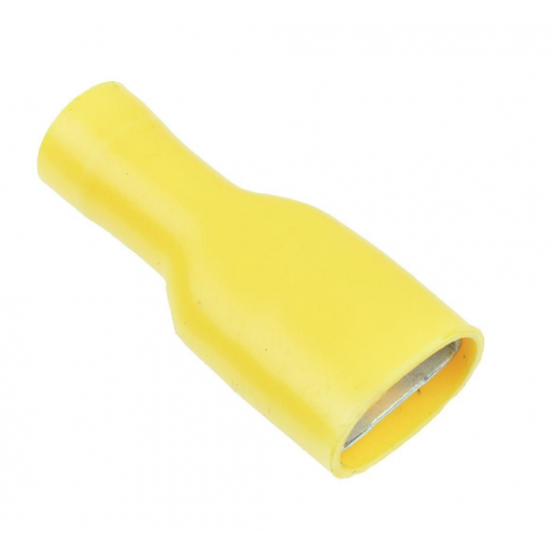 Yellow 9.5mm Fem Ful/Ins Push On Pre-Ins.Terminal - 100pk