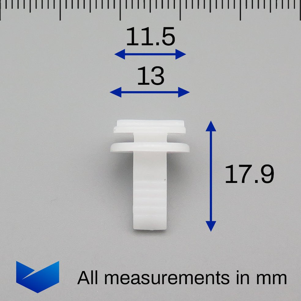 Interior Moulding & Pillar Trim Clips, White - image 2