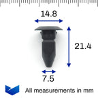 Bodywork Screw Mounting Grommet, To Fit 8mm x 8mm Hole - image 2