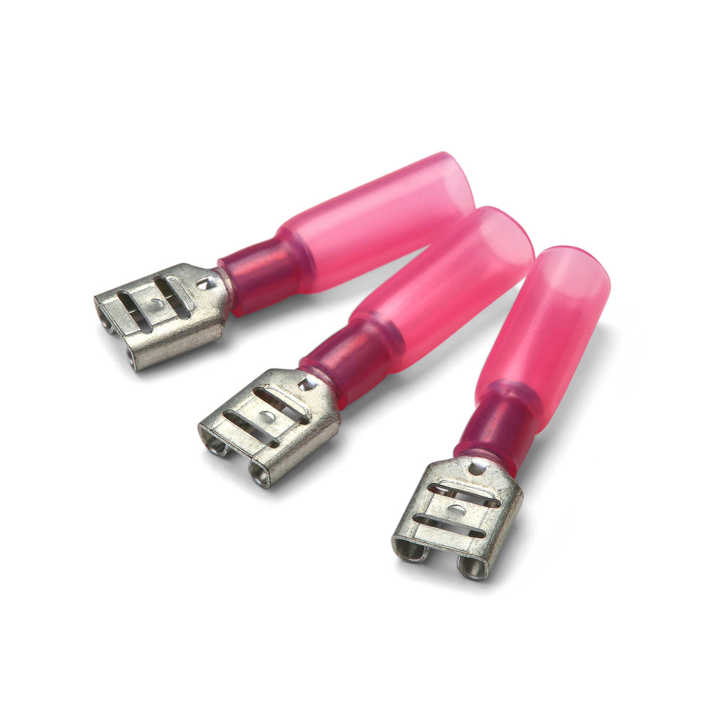6.3 x 0.8mm Red Heatshrink Female Push-On Terminal - Pack of 100