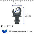 Bonnet Stay Clip, 7x7mm Hole - image 2
