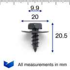 SEM Screw, Black, 6.1 x 20.4 with 20mm Washer - image 2