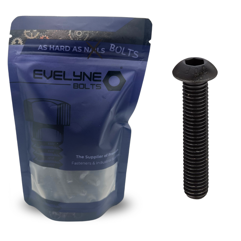 Black - Button Head - Socket Screw - M6x50 - Evelyne Bolts®