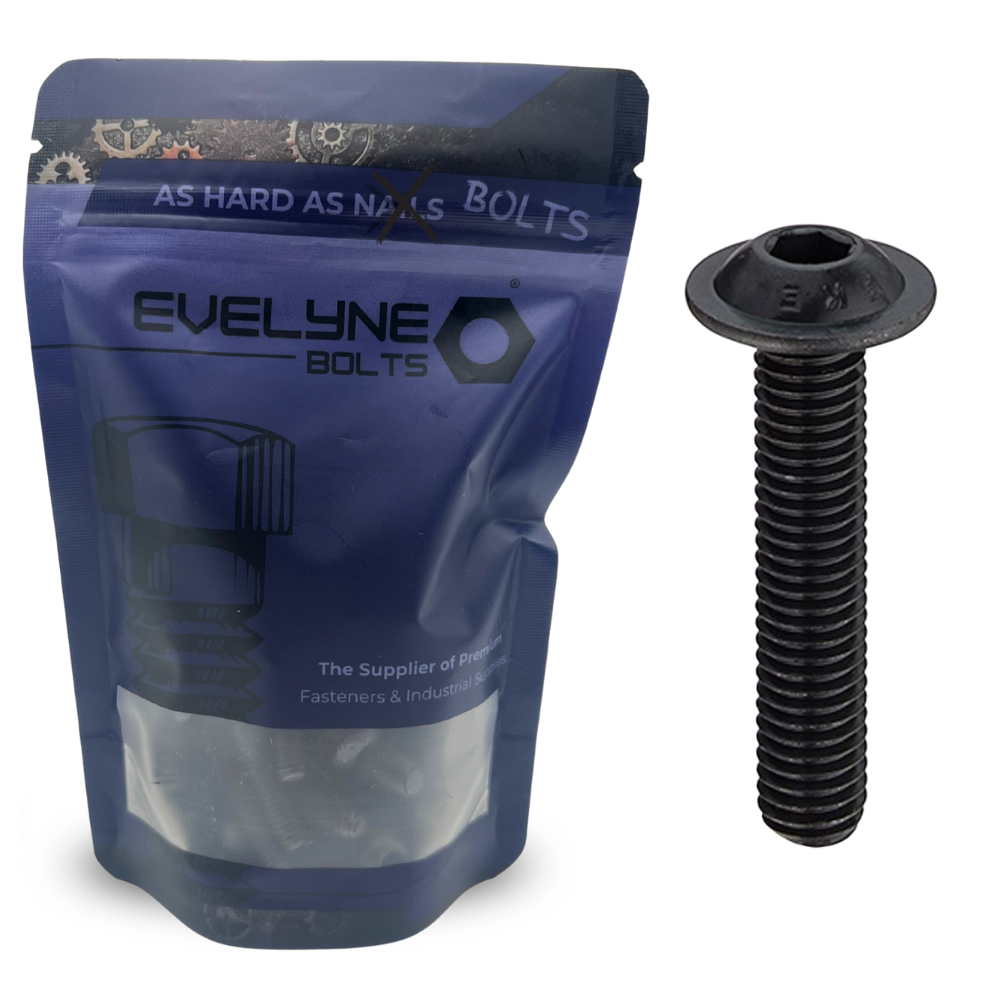 Black - Flanged Button Head - Socket Screw - M6x16 - Evelyne Bolts®
