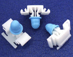 Side Moulding Clip, White with Rubber Grommet