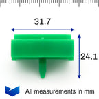 Plastic Fastener, Exterior Moulding Clip, Green - image 2