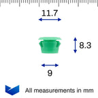 Doorsill Fastening Insert, 8mm Hole, Green - image 2