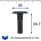 Plastic Fastener, Threaded Bolt for Trim Panels - image 2