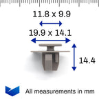 Trim Moulding Clip with Washer, Grey - image 2