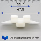 Body Moulding Clips, White - image 2