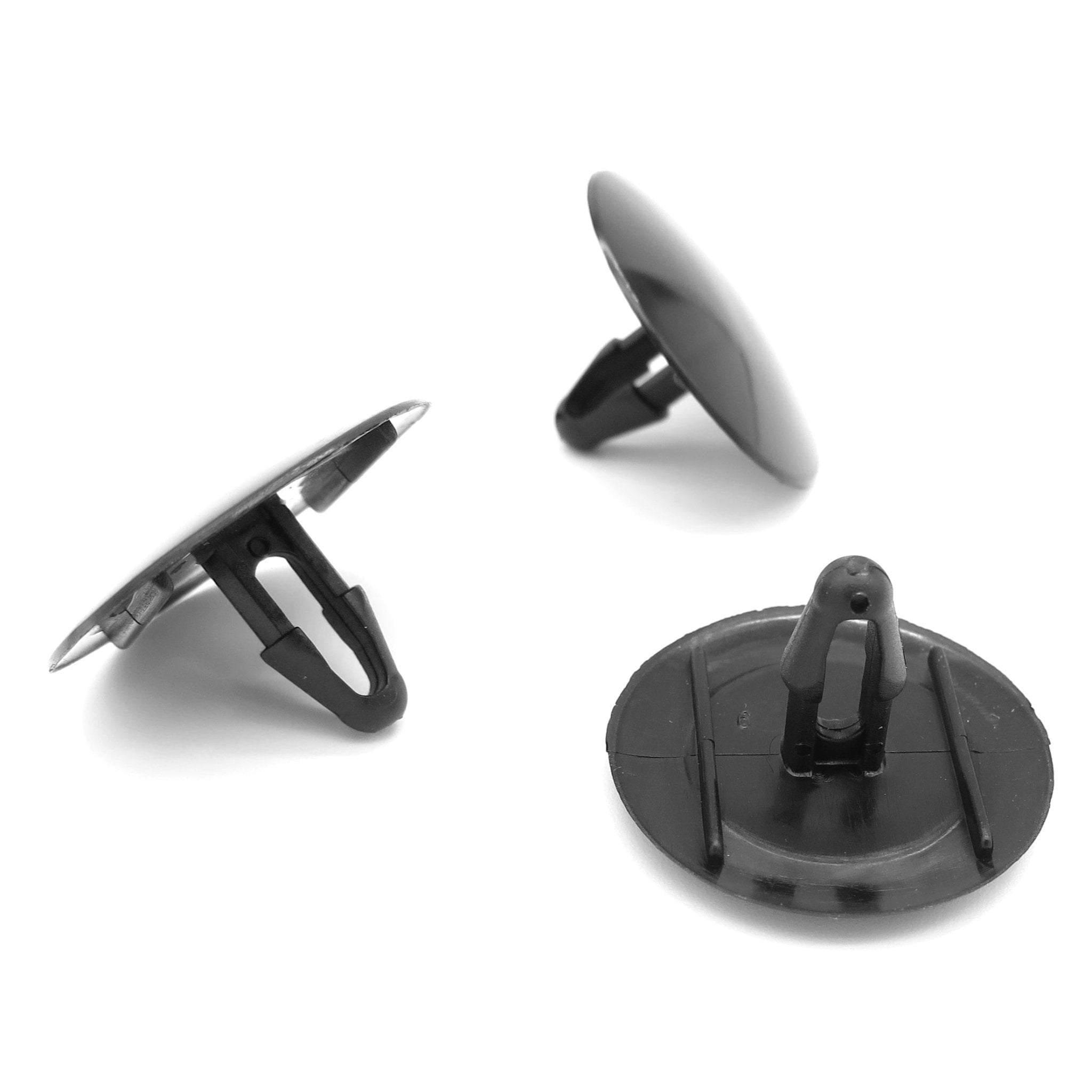 Button Clip, 25mm Head, 7mm Hole, Black