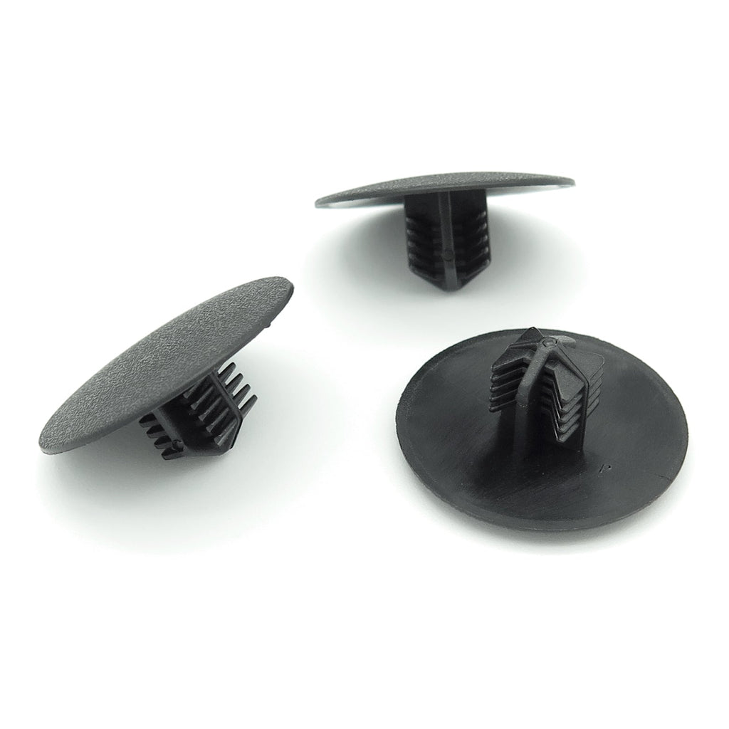 Fir Tree Button Clip, 8mm Hole, 26mm Head, Black