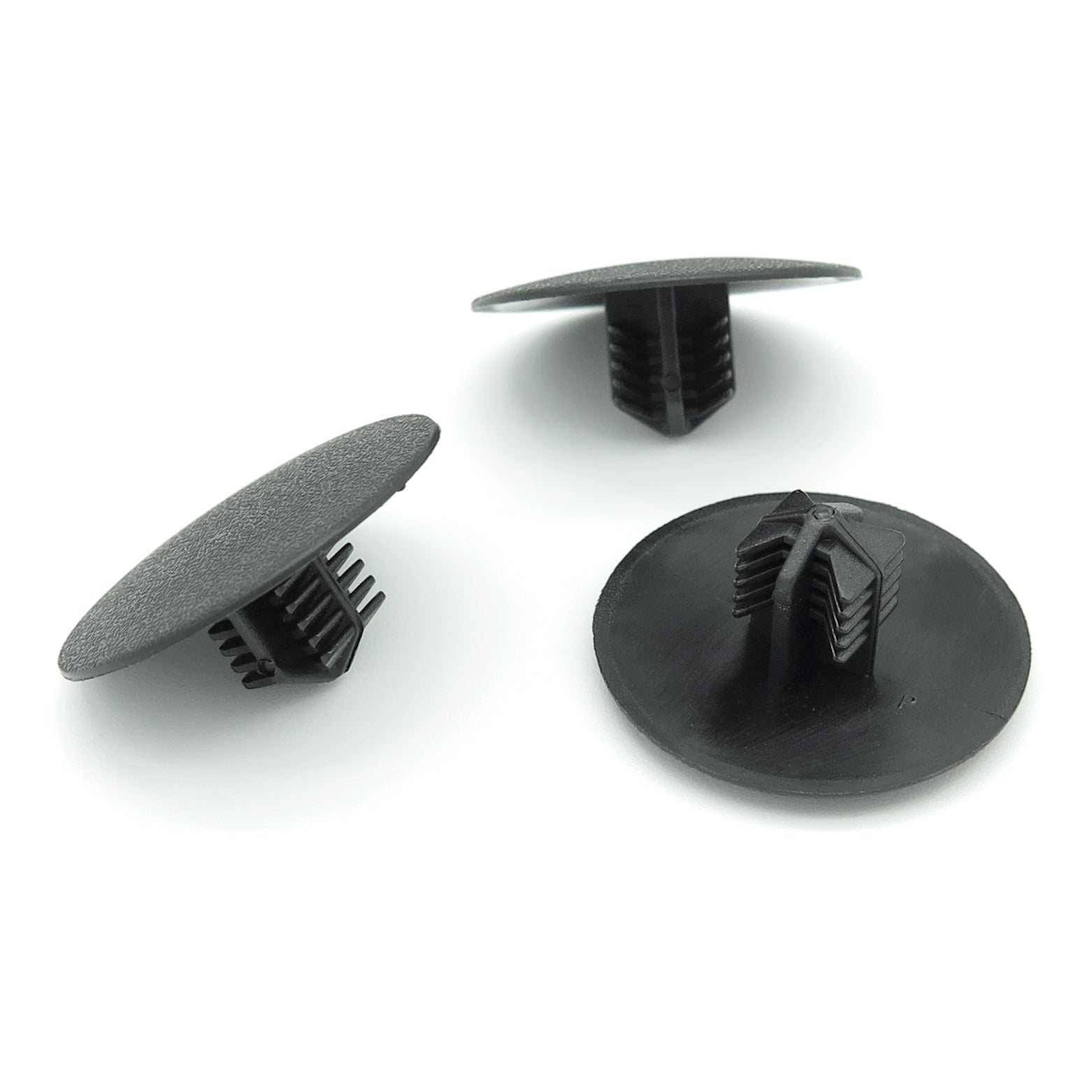 Fir Tree Button Clip, 8mm Hole, 26mm Head, Black