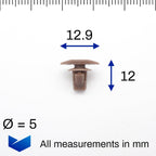 Weatherstrip Retaining Clip, Brown - image 2