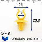 Bonnet Stay Clip, Yellow - image 2