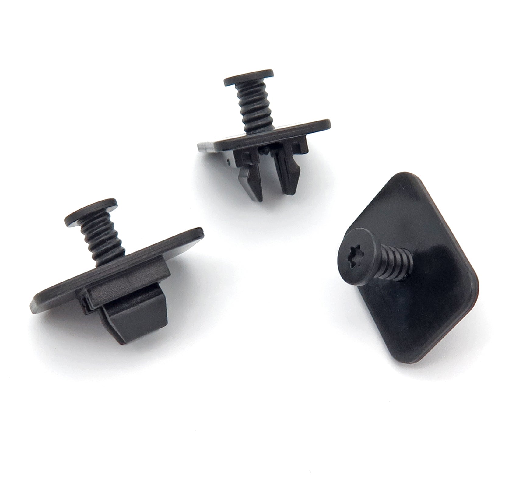 Screw Fit Bumper Clip, Rectangular Collar, Black