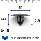 Push Button Retainer, Black - image 2