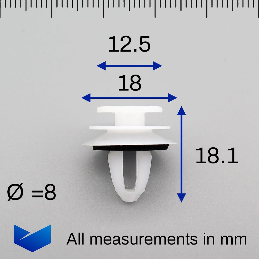 Trim Moulding Clip, White with Washer - image 2