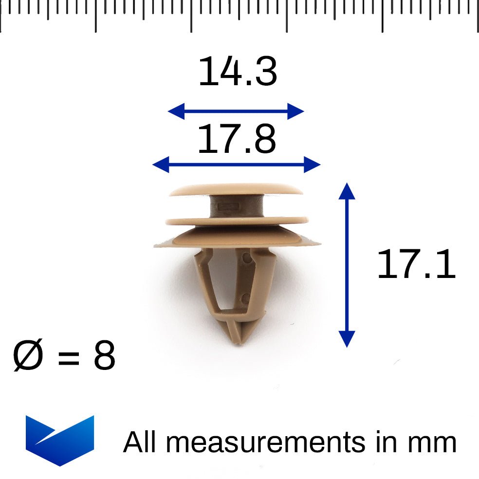 Trim Panel Retainer Clip, Beige - image 2