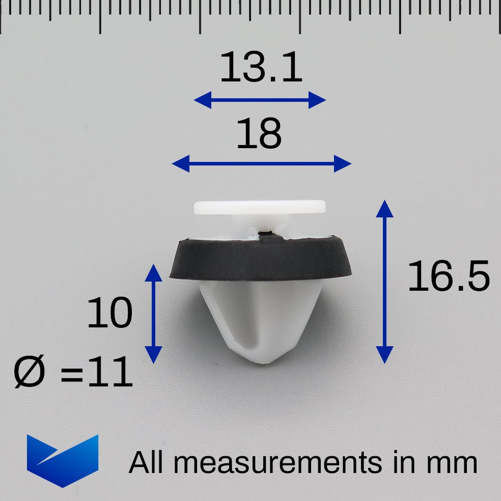 Trim Panel & Moulding Clip, White with Rubber Seal - image 2
