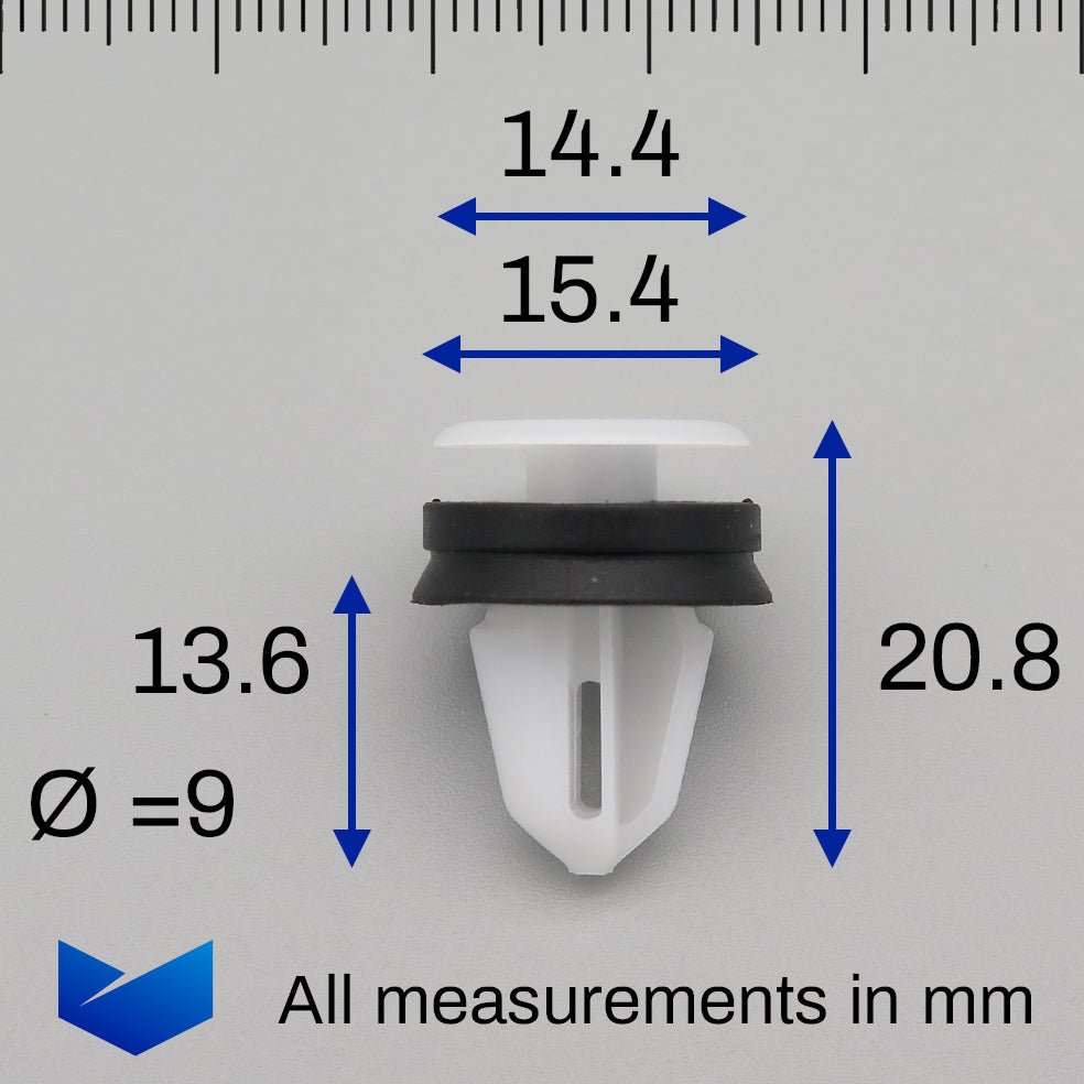 Exterior Moulding Trim Clip with Rubber Seal - image 2