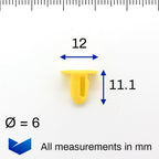 Trim Retaining Clip, Yellow - image 2