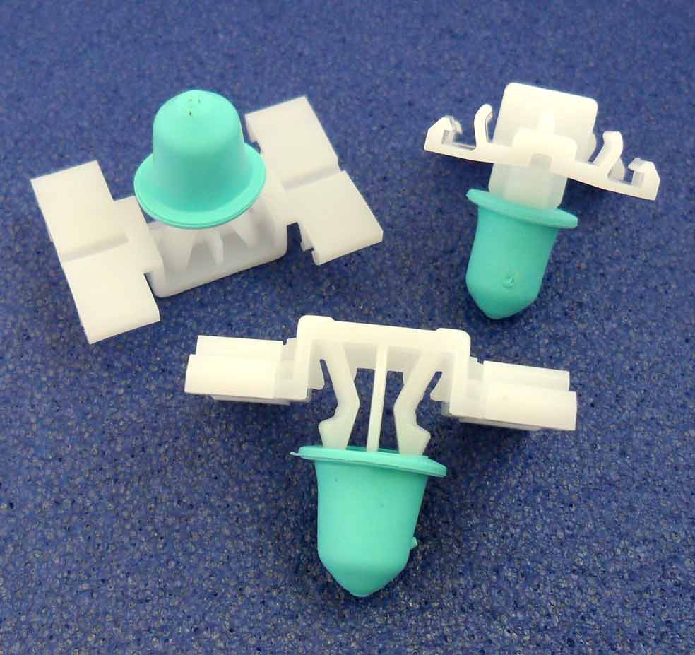 Exterior Side Moulding Clip, With Rubber Grommet