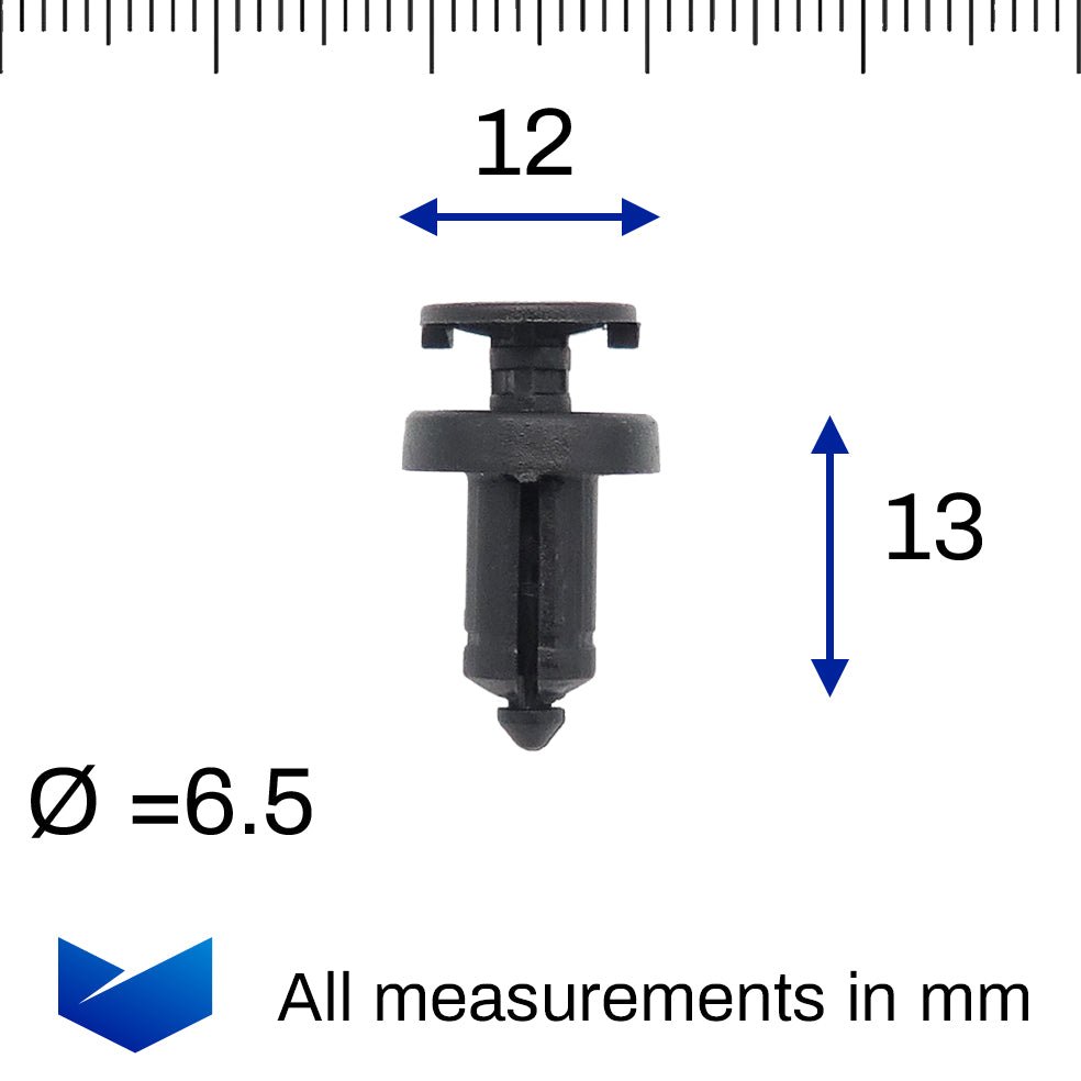6mm Push Fit Trim Clip Rivet, Easy release - image 2