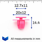 Side Moulding Body Clip, Red - image 2