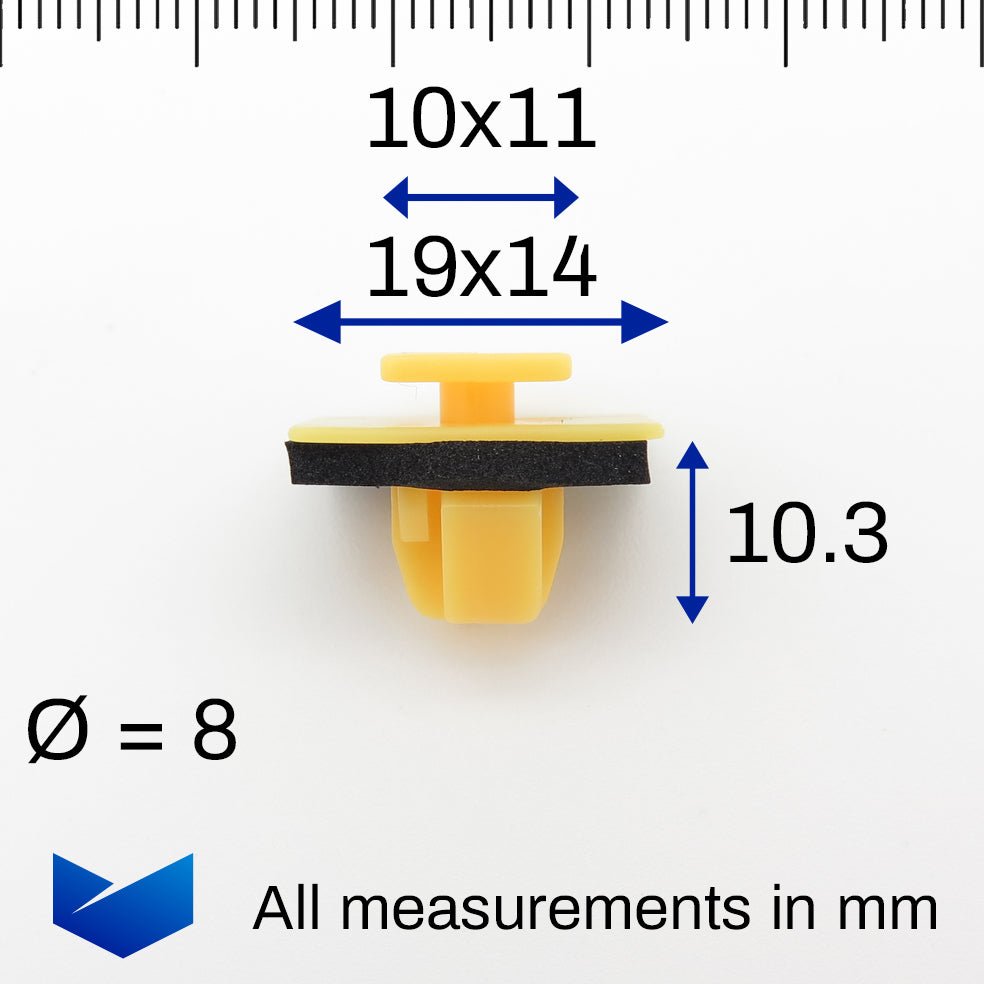Exterior Trim Moulding Clip, Yellow - image 2