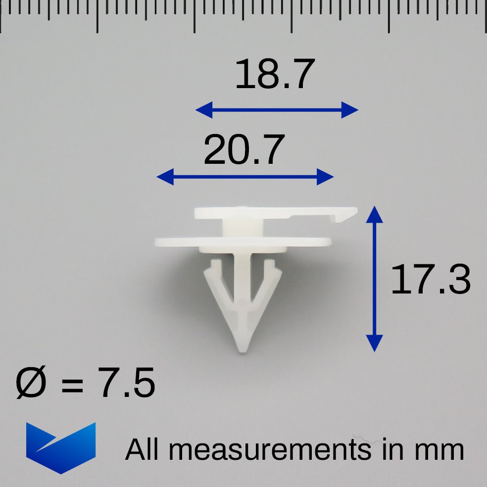 Exterior Trim Moulding Clip, White - image 2