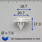 Exterior Trim Moulding Clip, White - image 2